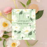 Sending You Happy Thoughts Card – Encouragement Card – Folded 4.25 x 5.5 Greeting Card – Social Stationery