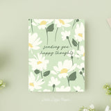 Sending You Happy Thoughts Card – Encouragement Card – Folded 4.25 x 5.5 Greeting Card – Social Stationery