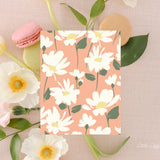 Peach Daisy Card - Thank You Card – Birthday Card – Folded 4.25 x 5.5 Greeting Card – Social Stationery