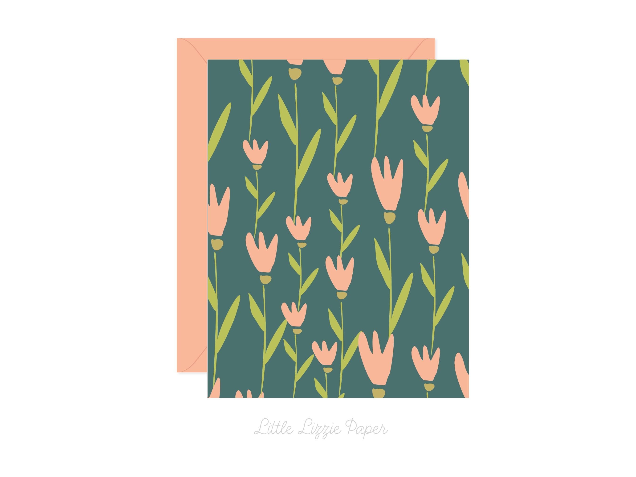 Small Tulip Card - Thank You Card – Birthday Card – Folded 4.25 x 5.5 Greeting Card – Social Stationery