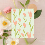 Large Tulip Card - Thank You Card – Birthday Card – Folded 4.25 x 5.5 Greeting Card – Social Stationery