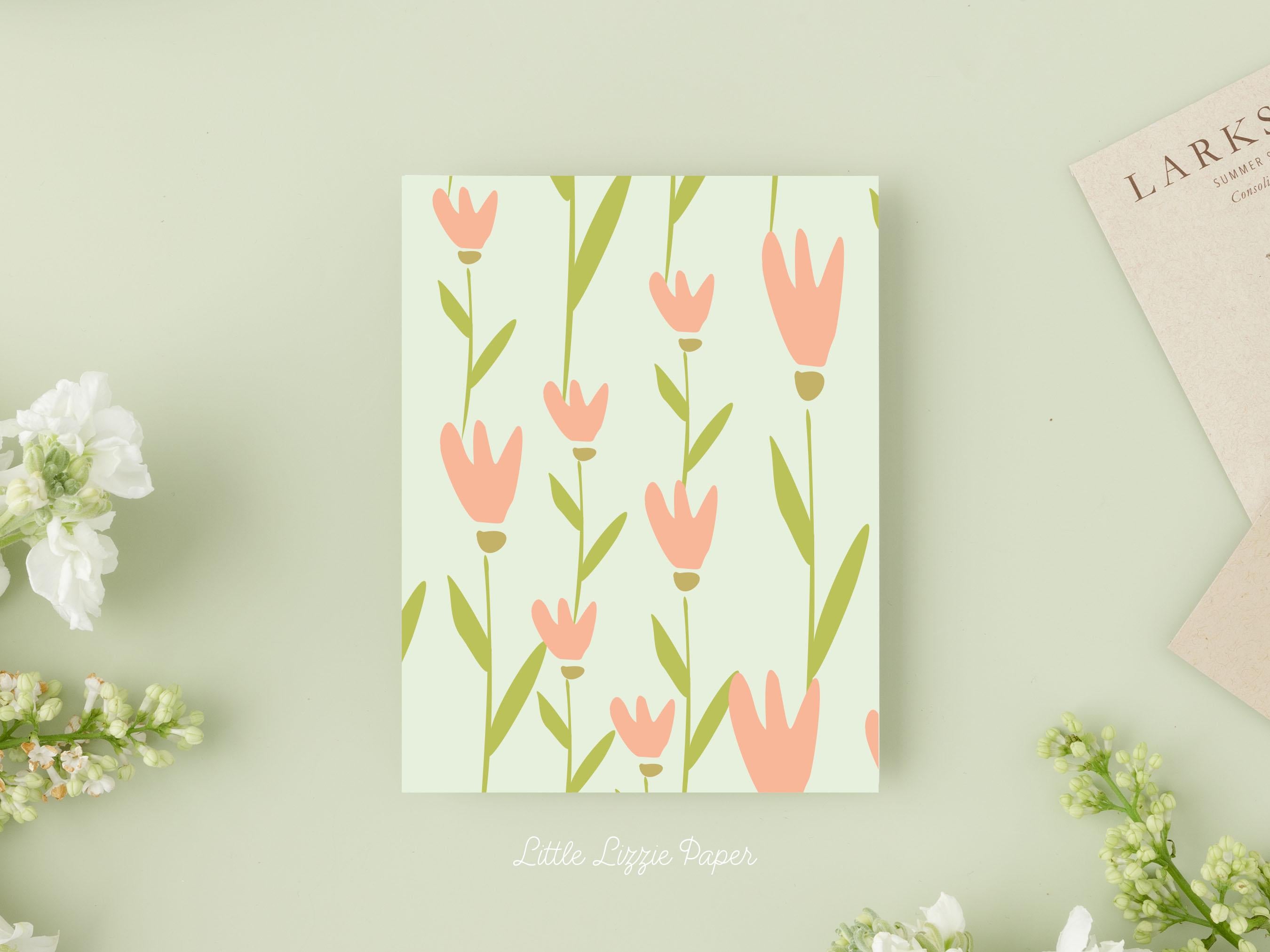 Large Tulip Card - Thank You Card – Birthday Card – Folded 4.25 x 5.5 Greeting Card – Social Stationery