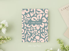 A Little Hello Floral Card – Friendship Card – Folded 4.25 x 5.5 Greeting Card – Social Stationery